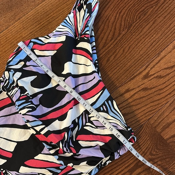 NWT Anthropologie Maeve One Shoulder Multicolor midi ruffled Dress cotton 12 - Picture 12 of 15